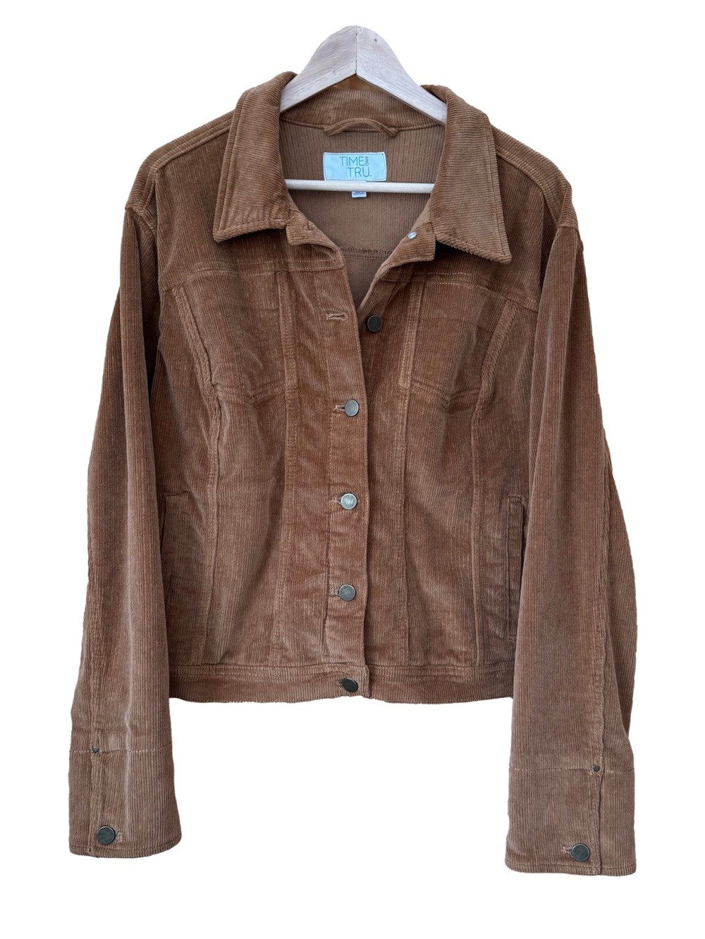Time and Tru Camel Tan Brown Corduroy Jacket size XL (16-18)